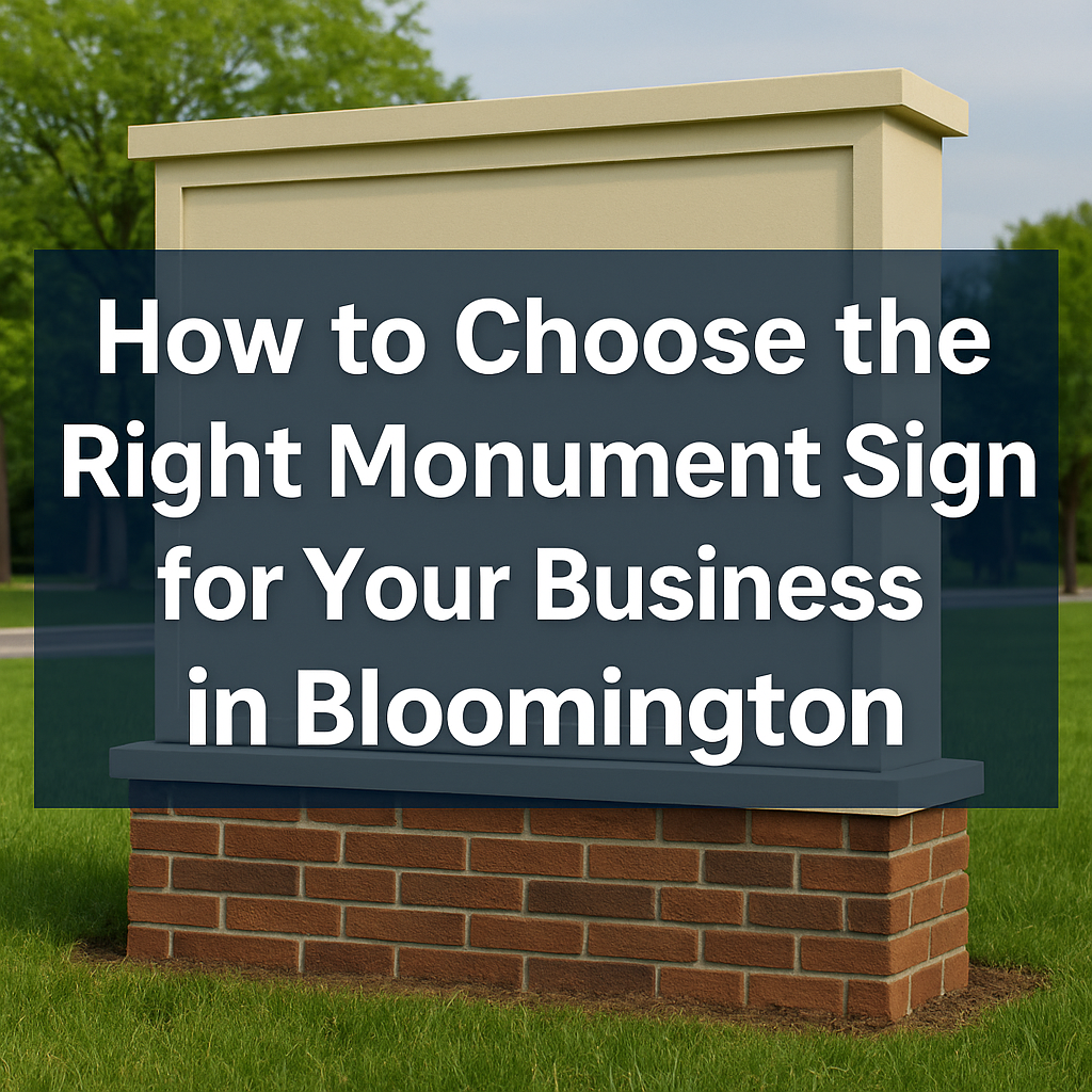 Custom monument sign installation in Bloomington Indiana